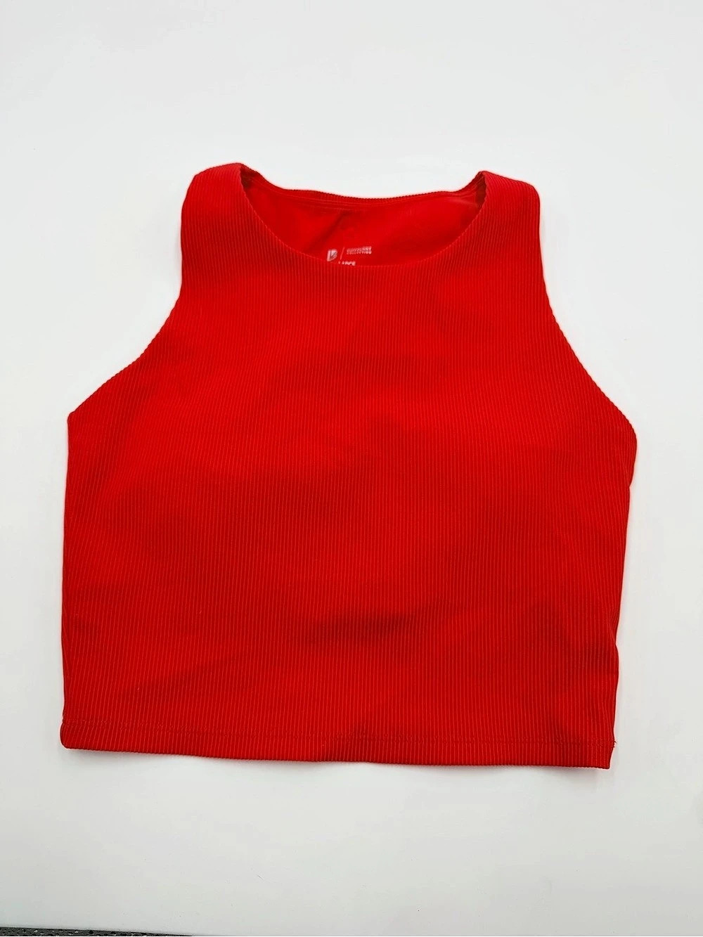 Buffbunny Ribbed Athletic Crop Top Red Large Like New